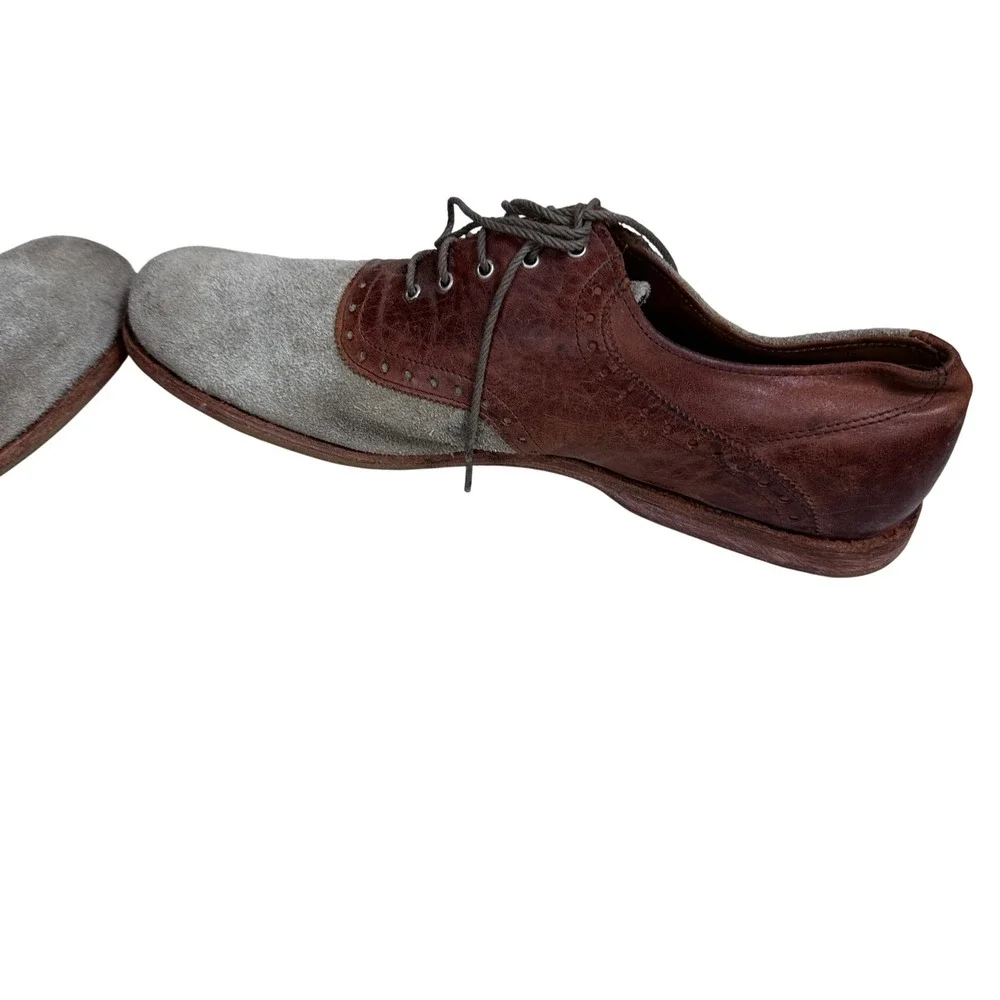 Timberland Earthkeepers Saddle Oxford Mens 10 Brown Grey Leather Suede Brogue